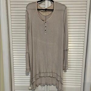 Free People We The Free Women's Beige Long Sleeve Top Size Large